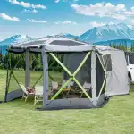 JOYTUTUS Dual-Use Pop up SUV Tent for Camping, 11x11 Ft Outdoor Gazebo Screen
